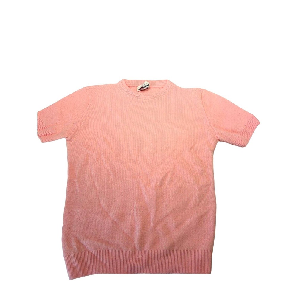 Vintage Fay Original Knit Sweater Toddler Girl Pink Orlon Short Sleeve Crew Neck